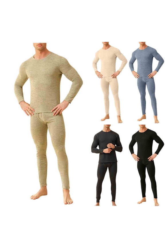Thermal Underwear for Men,Mens Thermals Top And Bottom Set,Men'sCotton Thermal Underwear Set Shirt Pants Long Johns