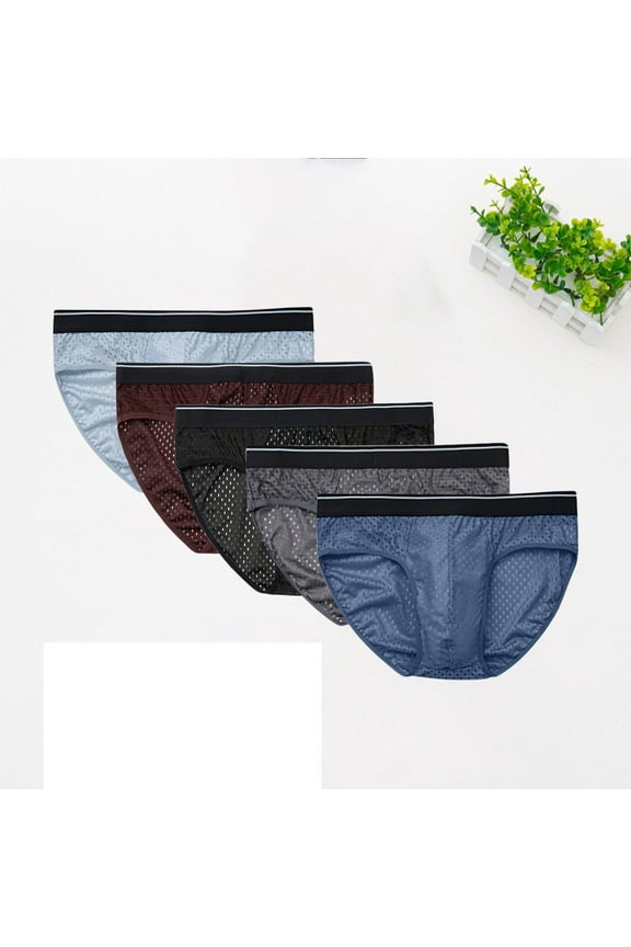 Underwear for Men Pack,Mens Briefs,Fashion Mens Ice Silk Underwear Mid Rise High Stretch Trunks Modern Fits Smooth Feel for Stylish Look and Daily Comfortable Multicolor