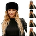 thumbnail image 1 of QLEICOM Winter Hats for Women,Solid Color Fisherman Hat In Soft Plush Fabric for Luxurious and Warm Feel During Cool Weather Seasons Furry Bucket Hat Stylish and Cozy Black, 1 of 5