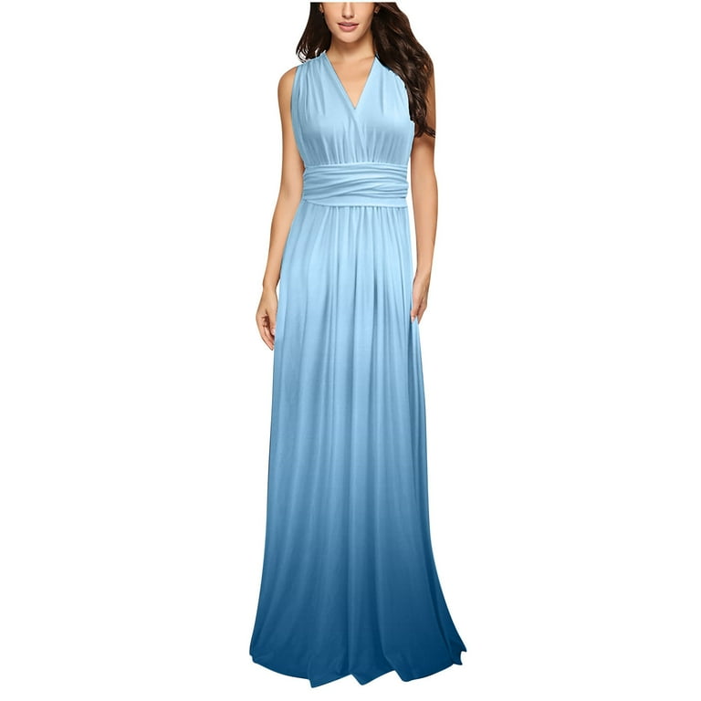 Sleeveless Gradient Sleeveless V Neck Evening Dresses Sleeveless Gradient Sleeveless V Neck Evening Dresses