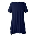 thumbnail image 1 of QLEICOM Women's Crew Neck Short Sleeve T-Shirts, Loose Casual Tiered Smock Tops Tunic Tops, Soft Flowy Pleats Tunic Button up Casual Blouses for Leggings, Tops, Tees & Blouses S-2XL, 1 of 5