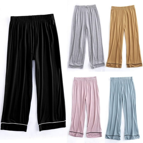 QLEICOM Women's Pants,Casual Pants for Women,Solid Color High-Waist Linen Pants for Women with Elastic Drawstring and Wide Leg Fashion for Casual Outdoor Wear and Daily Relaxed Fits