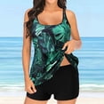thumbnail image 1 of QLEICOM Women's Swimsuits High Waisted Tummy Control Swimwear Conservative Print Strappy Back Set Two Piece Swimsuits Swimdress Women Bikinis Swimming Suits Cover Ups Bathing Suits Green L, 1 of 7