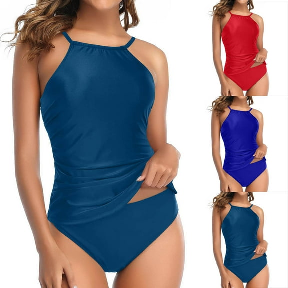 QLEICOM Women's Swimwear,Bathing Suit for Women,One Shoulder High Waist One Piece Swimsuit Strappy Bikini Style Cutout
