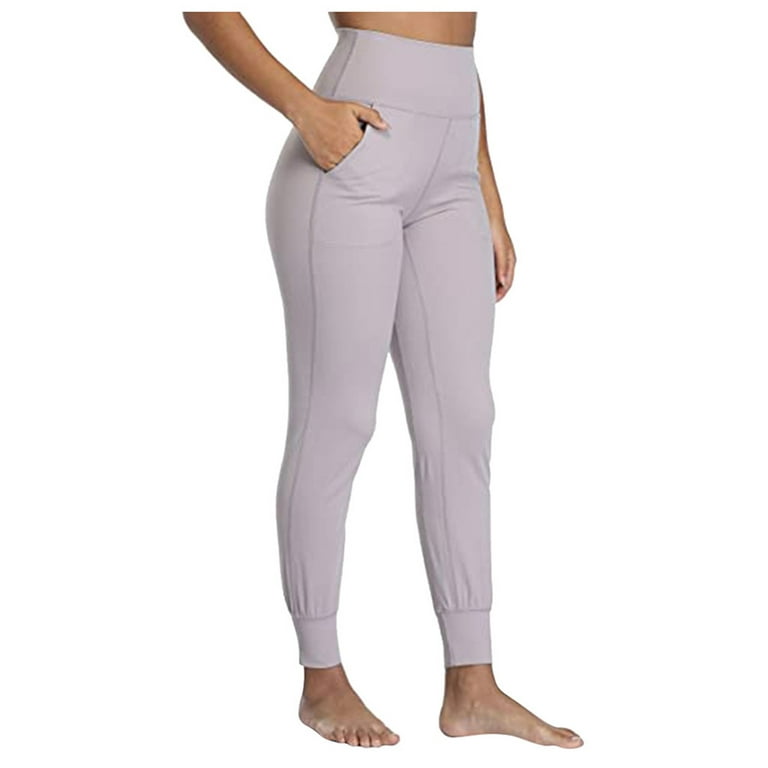 QLEICOM Women's Yoga Pants Slim High Elastic Waist Capri Squat Proof High  Waisted Yoga Pants 4 Way Stretch Buttery Soft Workout Yoga Leggings Gray  XL, US Size 10 