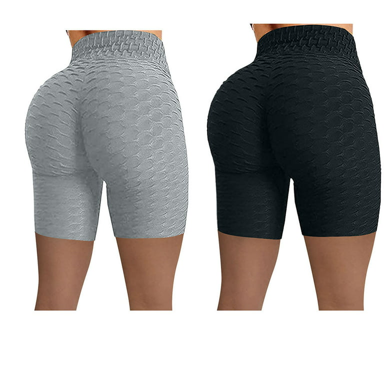 QLEICOM Womens Athletic Shorts, Plus Size Shorts, 2PCStretch