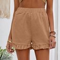 thumbnail image 1 of QLEICOM Womens Athletic Shorts, Plus Size Shorts, Fashion Solid Casual Wide Leg Loose High Waist Shorts Pants Yoga Shorts, Running Shorts, Comfy Beach Shorts, Cycling Shorts Khaki XXL, 1 of 6