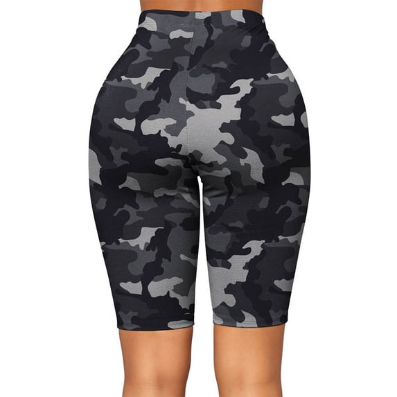 QLEICOM Womens Athletic Shorts, Plus Size Shorts, Fashion High Waist Hip Stretch Printed Fitness Sports Yoga Pants Shorts Yoga Shorts, Running Shorts, Comfy Beach Shorts, Cycling Shorts A XL