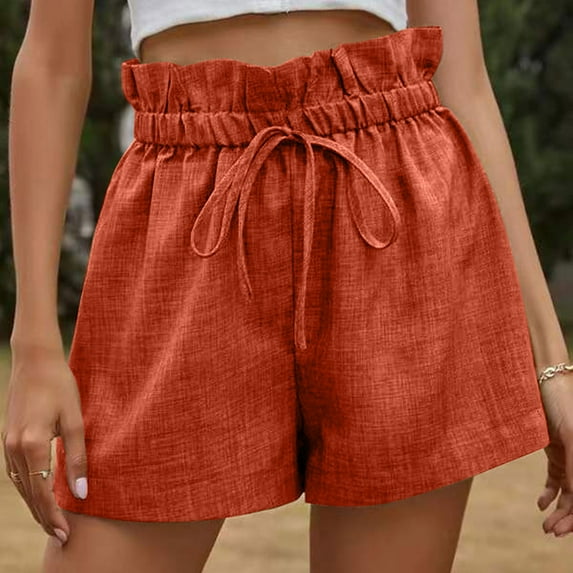 QLEICOM Womens Athletic Shorts, Plus Size Shorts, Fashion Solid Casual Wide Leg Lace Loose High Waist Shorts Pants Yoga Shorts, Running Shorts, Comfy Beach Shorts, Cycling Shorts Multicolor XL