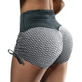 thumbnail image 1 of QLEICOM Womens Athletic Shorts, Plus Size Shorts, High Waist Butt Lifting Shorts Mesh Side Drawstring Workout Sports Shorts Yoga Shorts, Running Shorts, Comfy Beach Shorts, Cycling Shorts Gray L, 1 of 7
