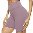 thumbnail image 1 of QLEICOM Womens Athletic Shorts, Plus Size Shorts, Solid Running Shorts Sport Pant Elastic Waist Workout Shorts Yoga Shorts, Running Shorts, Comfy Beach Shorts, Cycling Shorts Purple M, 1 of 6