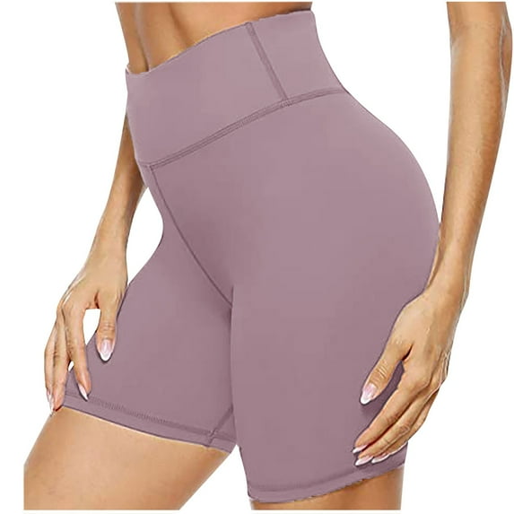 QLEICOM Womens Athletic Shorts, Plus Size Shorts, Solid Running Shorts Sport Pant Elastic Waist Workout Shorts Yoga Shorts, Running Shorts, Comfy Beach Shorts, Cycling Shorts Purple M