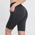 thumbnail image 1 of QLEICOM Womens Athletic Shorts, Plus Size Shorts, Stretch Leggings Fitness Running Pockets Sport SKnee-Length Yoga Pants Yoga Shorts, Running Shorts, Comfy Beach Shorts, Cycling Shorts Black XXL, 1 of 4
