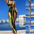 thumbnail image 1 of QLEICOM Womens Bathing Suits,Swimsuit for Women,3 Piece Beach Set High Waist Bikini with Long Cover Up Dress Swimsuit Outfit, 1 of 8