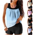 thumbnail image 1 of QLEICOM Womens Bathing Suits,Swimsuit for Women,Polka Dot Tankini Set with Boy Shorts Modest Two Piece Swimsuit, 1 of 7