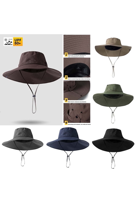 Womens Hats,Hats for Men,Unisex Solid Color Bucket Hat with Adjustable Chin Strap and Waterproof Fabric Wide Brim Sun Hat for Hiking and Camping Army Green