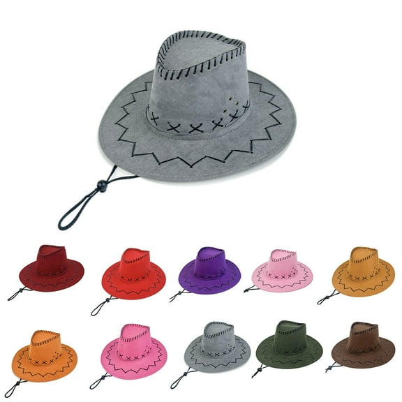 QLEICOM Womens Hats,Hats for Men,Suede Western Hat for Men and Women with Classic tleman Crown and Fashion Rancher Style Coffee