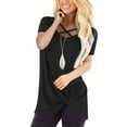 thumbnail image 1 of QLEICOM Womens Short Sleeve Summer T Shirts Tops, Solid Plus Size Casual Beach T Shirt Blouse, Solid Color V-Neck Tee Casual Loose Tops, Tees & Blouses for Women S-2XL, 1 of 5
