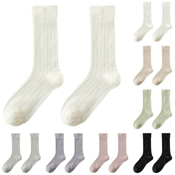 QLEICOM Womens Socks,Socks for Women,Women's Solid Color Socks Thin Silk Fabric with Water Wicking Feature Slouchy Mid-Crew Socks Offer Lightweight and Breathable Fits Khaki