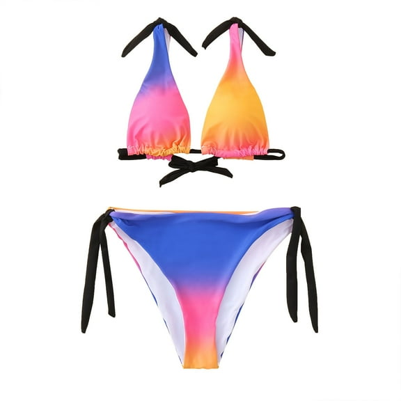 QLEICOM Womens Swimsuits Tummy Control Plus Size Swimsuit Coverup Bandeau Bandage Bikini Set Push-Up Brazilian Swimwear Beachwear Swimsuit Hot Pink S