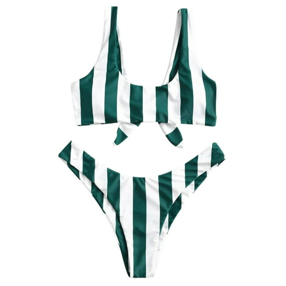 QLEICOM Womens Swimsuits Tummy Control Plus Size Swimsuit Coverup Bikini High Waisted Tummy Control Two Piece Swimsuit Swimwear Green M