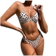 thumbnail image 1 of QLEICOM Womens Swimsuits Tummy Control Plus Size Swimsuit Coverup Bikini Leopard Set Swimsuit Two Piece Filled Bra Swimwear Beachwear Brown L, 1 of 7