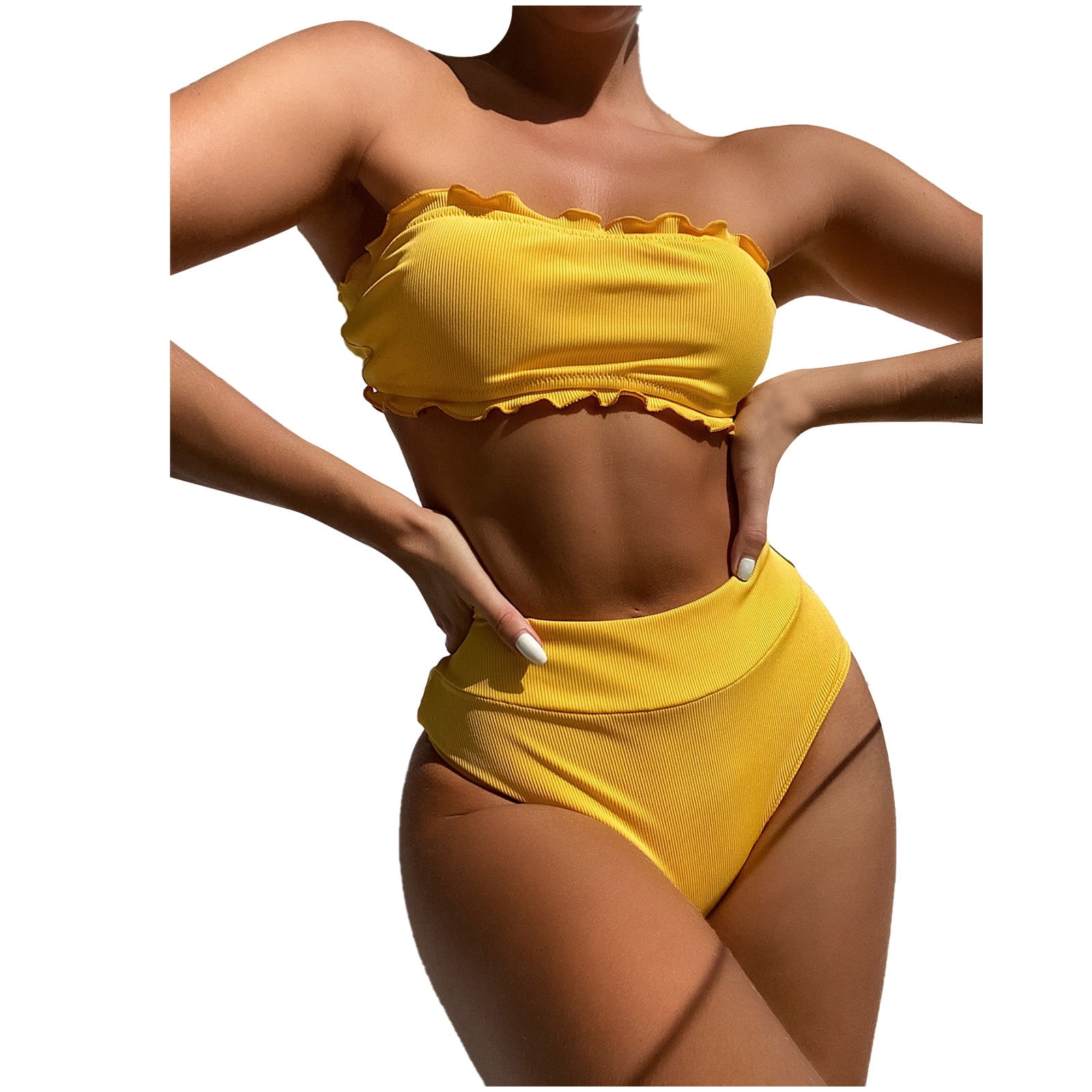 【新品未使用】AQUX⭐︎完売品⭐︎Brazilian Bikinis\"Yellow Summer Clearance Sale 2024!TMOYZQ Women's Triangle Bikini