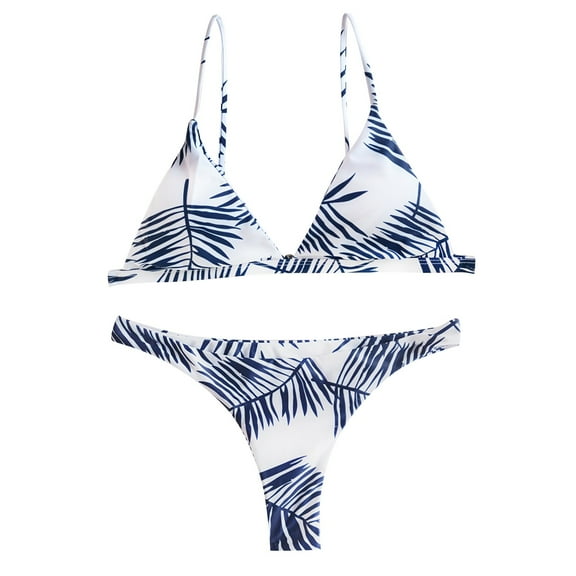 QLEICOM Womens Swimsuits Tummy Control Plus Size Swimsuit Coverup Lady Dot Printing Knitting Swimsuit Bra Bikini Beach Set Swimsuit Swimwear Blue S