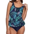 thumbnail image 1 of QLEICOM Womens Swimsuits Tummy Control Plus Size Swimsuit Coverup Push-Up Padded Plus Size Overlay Print Bikini Swimsuit Green S, 1 of 5