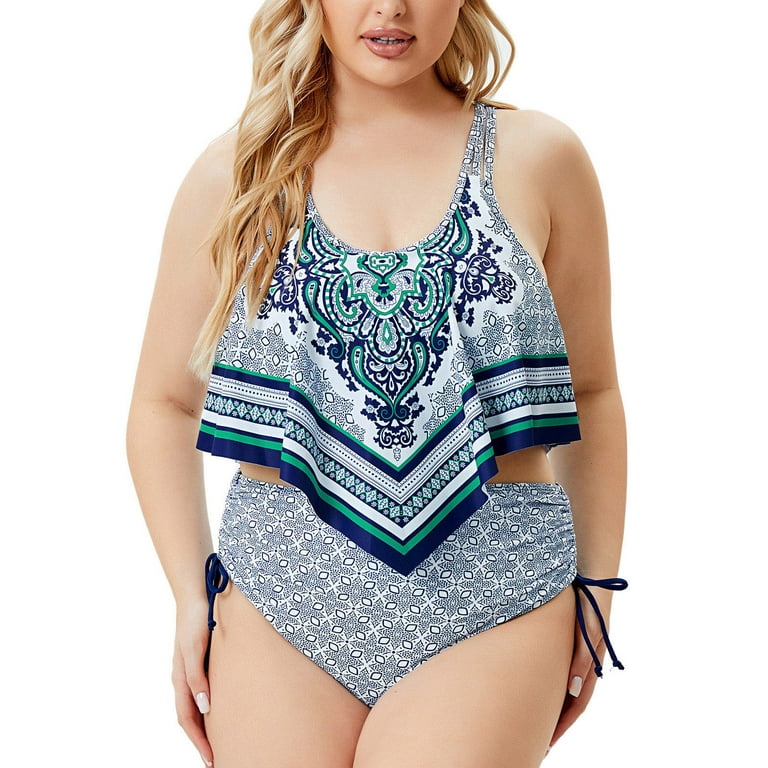 QLEICOM Womens Swimsuits Tummy Control Plus Size Swimsuit Coverup