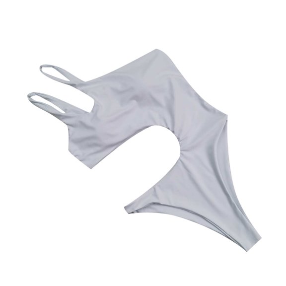 QLEICOM Womens Swimsuits Tummy Control Plus Size Swimsuit Coverup Summer Fashion Patchwork Hollow Tank Top One-Piece Bikini Swimsuit Swimwear White S