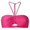 thumbnail image 1 of QLEICOM Womens Swimsuits Tummy Control Plus Size Swimsuit Coverup Summer Mix & Match Plain Bikini Bandeau Top Swimwear Beachwear Pink S, 1 of 3
