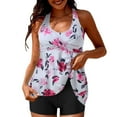 thumbnail image 1 of QLEICOM Womens Swimsuits Tummy Control Plus Size Swimsuit Coverup Swimsuits For Two Piece Bathing Suits Floral Print Tank Tops With Boyshorts Tummy Control Swimming Suits White S, 1 of 6