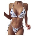 thumbnail image 1 of QLEICOM Womens Swimsuits Tummy Control Plus Size Swimsuit Coverup Two Piece Butterfly Print Split Sets Plus Size Beachwear Swimsuit Bikini White L, 1 of 7