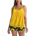 thumbnail image 1 of QLEICOM Womens Swimsuits Tummy Control Plus Size Swimsuit Coverup Two-Piece Swimsuit Swimming Top With Shorts Loose Swimsuit Yellow L, 1 of 5