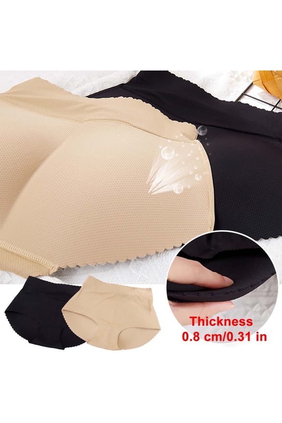 Womens Underwear,Panties for Women,Butt Lifting Padded Panties Mid Rise Thin 0 8 to 1 8 CM Enhancement Breathable for Curvy Silhouette and Shaping Effect Beige