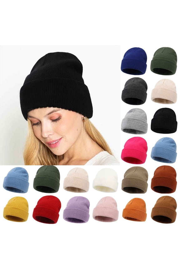 Womens Winter Hat,Beanie for Women,Women's Solid Color Knit Beanie with Fashion and Comfortable Fits Versatile Winter Hat for Cold Weather Style and Warmth Coffee