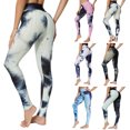 thumbnail image 1 of QLEICOM Womens Yoga Pants Capri Leggings Fashion Stretch Yoga Fitness Yoga Leggings Running Gym Trousers Active Pants Workout Leggings Athletic Pants Tummy Control Leggings Yellow L, 1 of 7