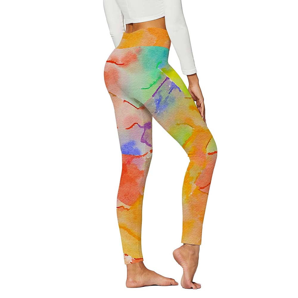QLEICOM Womens Yoga Pants Capri Leggings Girls Skinny Multicolor