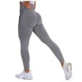thumbnail image 1 of QLEICOM Womens Yoga Pants Capri Leggings Pure Color Hip-lifting Sports Fitness Yoga Leggings Running High-waist Workout Leggings Athletic Pants Tummy Control Leggings Dark Gray M, 1 of 3