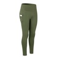 thumbnail image 1 of QLEICOM Womens Yoga Pants with Pockets Capri Leggings High Waist Sports Pants Skin-friendly Nude Double-sided Hip-lifting Workout Trousers Athletic Pants Tummy Control Leggings Green XXL, 1 of 2