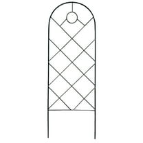 QLFSCXG 1 Pack 22.44" X 7.87" X0.39" Metal Garden Trellis with Black Coating, Wire Lattice Grid Panel for Climbing Plants Outdoor Roses Vine Cucumbers Vegetables Flower Support