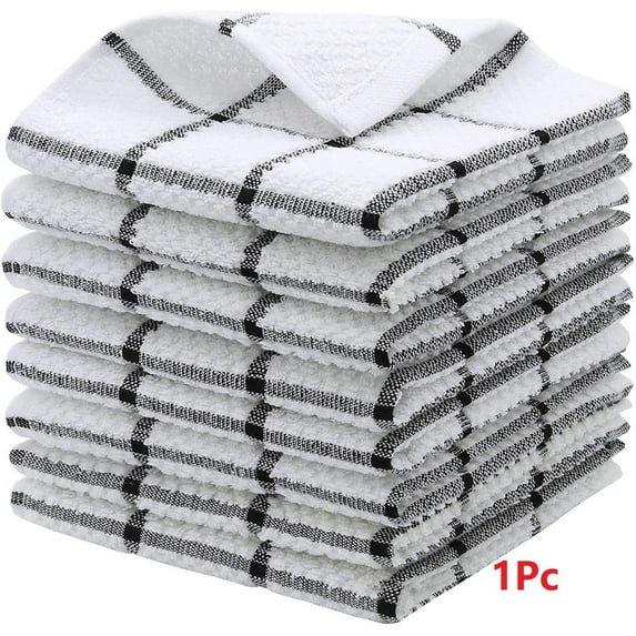 QLFSCXG 1Pc 12X12 Inches Dish Cloth for Kitchen Washing Dishes, Super Absorbent Dish Rags, Cotton Terry Cleaning Cloths White