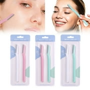 QLFSCXG 2Pcs Basics Women'S Multipurpose Exfoliating Dermaplaning Tool, Eyebrow & Facial Razor, Includes Blade Cover, Eyebrow for Sensitive Skin Face,Shavers for S Face Lips & Eyebrows