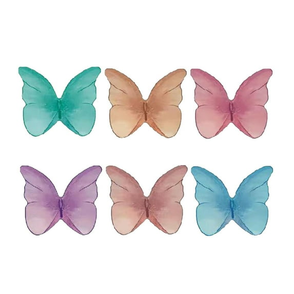 QLFSCXG 48 Pcs Edible Wafer Paper Butterflies for Cakes Decorating Set Edible Butterfly Cupcake Toppers Colorful Butterfly Cake Decorations Butterfly Cake Topper for Birthday Cakes Decor Mixed Color