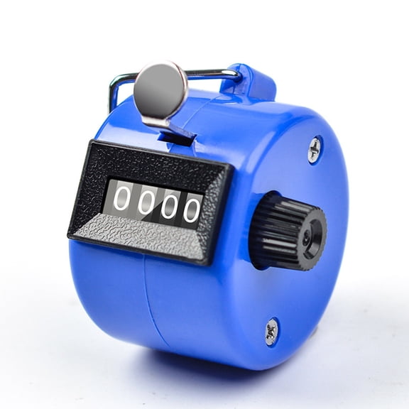 QLFSCXG Christmas Clearance Blue Clicker Counter Hand Tally Counter with 4 Digit Display Small Portable Mechanical Clicker Counter for Counting Coaching Lap Run