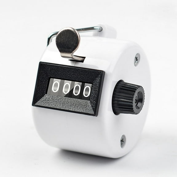 QLFSCXG Christmas Clearance White Clicker Counter Hand Tally Counter with 4 Digit Display Small Portable Mechanical Clicker Counter for Counting Coaching Lap Run