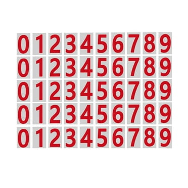 QLFSCXG (Digital reflective sticker)Red Reflective Mailbox Numbers Sticker for Outside，5 Sets 0-9 Self Adhesive Waterproof Number for Houses，Door，Cars ，Trucks (2in)