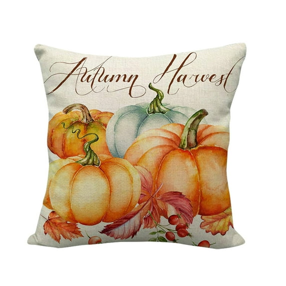 QLFSCXG 1pc Halloween Thanksgiving Pumpkin Linen Pillowcase Cushion Cover