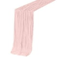 thumbnail image 1 of QLFSCXG Home Decor Pink Cheesecloth Table Runner Fabric Boho Wedding Decor, 1 of 4